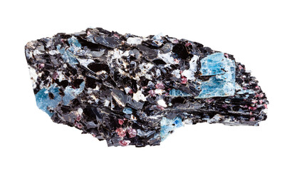 macro photography of sample of natural mineral from geological collection - unpolished Biotite rock...