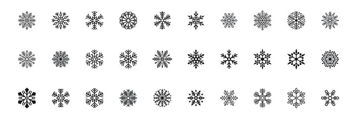 Vector image set of snowflake icons.