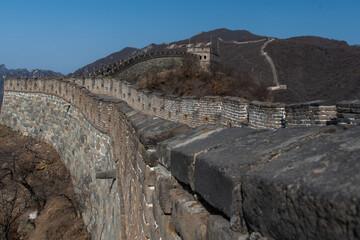 February 2020. Great Wall of China. Mutianyu section.