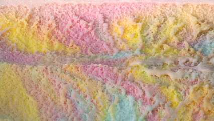 Texture Rainbow colorful flavored ice cream, Food concept.