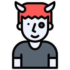Demon costume icon, Halloween costume party