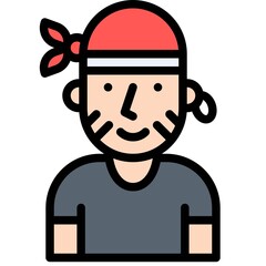 Buccaneer costume icon, Halloween costume party