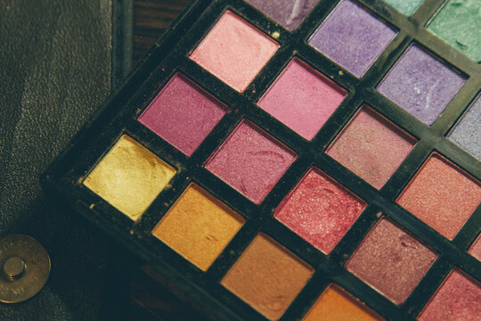 Closeup Shot Of An Eyeshadow Color Palette