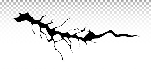 Ground cracks. Earthquake and ground cracks, hole effect, craquelure and damaged wall texture. Vector illustrations for earthquake, crash, destruction.