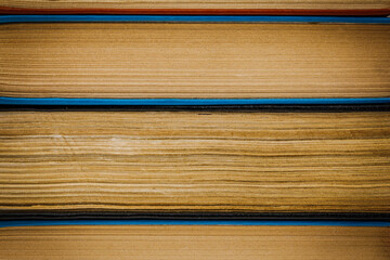 Cloth books in hardcover. Close-up of old books