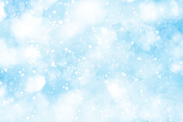 Fototapeta na wymiar abstract watercolor snow falling background for christmas and winter