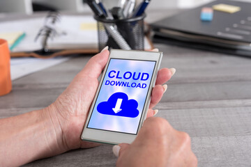 Data download concept on a smartphone