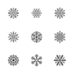 Vector image set of snowflake icons.