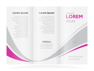 Wave theme Tri-fold cover design template 