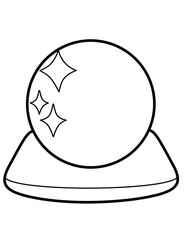 水晶玉輝き(線画)