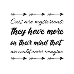 Cats are mysterious; they have more on their mind that we could never imagine. Vector Quote