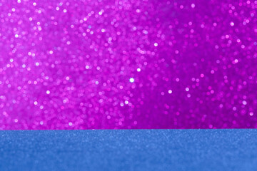 Defocused abstract purple and blue gradient glitter sparkle background. Party  invitation.
