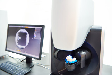 Extraoral laboratory dental scanner