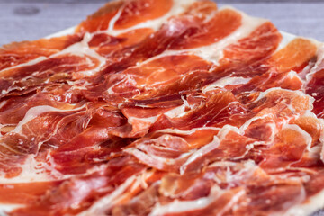 Jamón ibérico de bellota en un primer plano