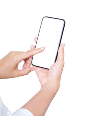 Close up of woman using smartphone