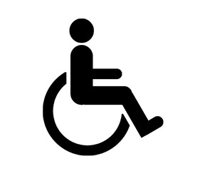 Wheelchair symbol on white background.