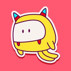 kawaii doodle cartoon monster designs for wallpaper, stickers, coloring books, pins, emblems, logos and more