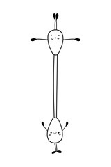 Cotton bud cute cartoon kawaii vector stock illustration in doodle style isolated on white background. Toiletries illustration for your design.