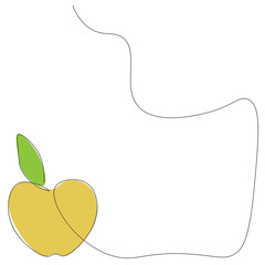 Autumn tree apple on white background. Vector illustration