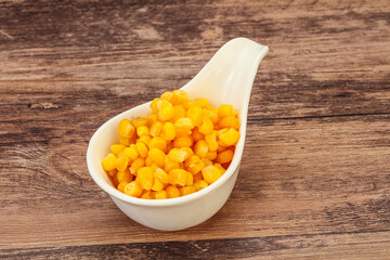 Sweet corn seeds in the bowl