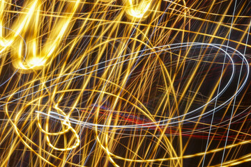 Abstract lines and shapes on black background