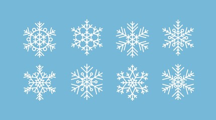 Snowflakes collection. Vector illustration in flat style