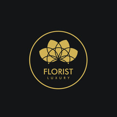 floral logo design template vector