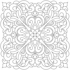 Patterns black and white illustration for coloring