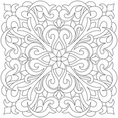 Patterns black and white illustration for coloring