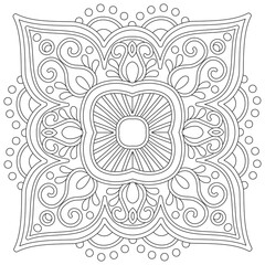 Patterns black and white illustration for coloring