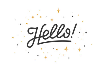 Hello. Lettering for banner, poster and sticker concept with text Hello © foxysgraphic