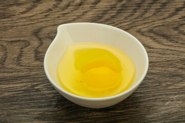 Raw Chicken egg in the bowl