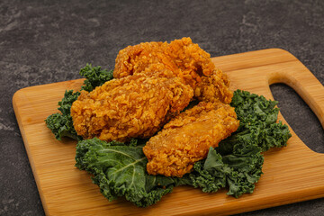 Hot fried crispy chicken wings