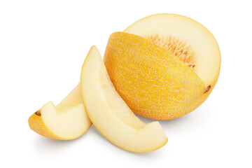 Melon isolated on white background with clipping path and full depth of field