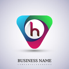 H letter colorful logo in the triangle shape, Vector design template elements for your Business or company identity.