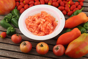 sliced tomatoes for tomato sauce