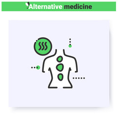 Stone therapy line icon. Reflexology. Traditional chinese medicine. Massage. Health care and wellness. Complementary and alternative medicine types. Isolated vector illustration. Editable stroke 