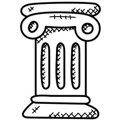 
Ancient roman column doodle icon design 
