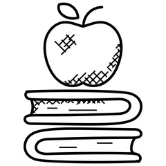 
Apple on top of books, education or back to school concept 
