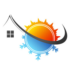 House snowflake cooling and sun heating design for business