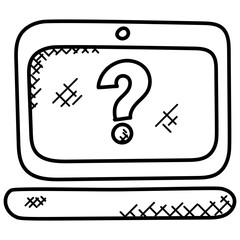 
A question mark on Laptop concept of Science questions
