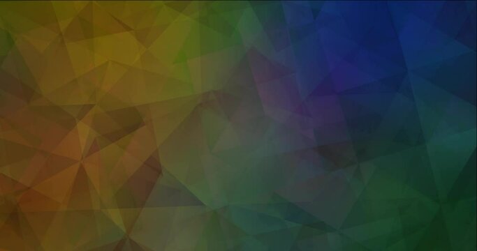 4K looping dark multicolor video with polygonal shapes. Abstract holographic concept in motion style. Clip for your commercials. 4096 x 2160, 30 fps. Codec Photo JPEG.