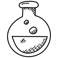 
A boiling liquid in conical flask concept of chemical reaction
