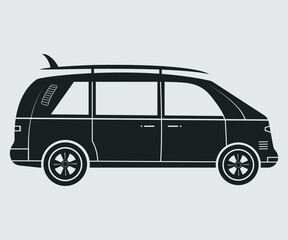 Surf Van Vector Design Illustration Symbol Icon Car Design