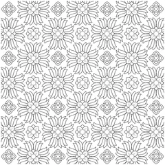 Tafelkleed Patterns black and white illustration for coloring © Aikaterini