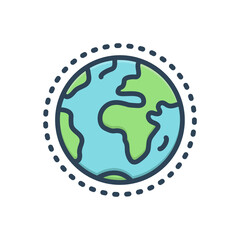 Color illustration  icon for world