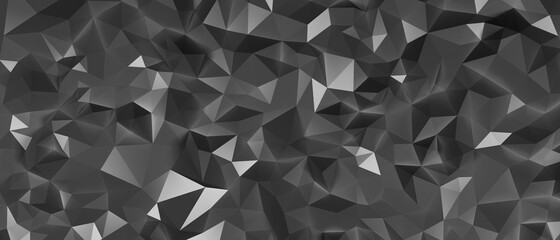 3d render, abstract black crystal background, faceted texture. black polygonal wallpaper 