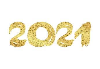2021 gold glitter grunge lettering