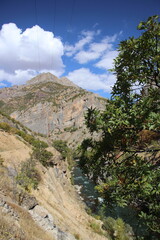 High mountain scenery with autumn colors