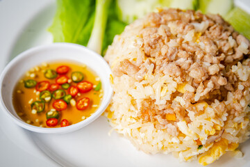 fried rice pork and bacon
